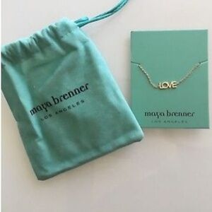 Maya Brenner Los Angeles Love Bracelet Yellow Gold Delicate Chain Wordplate‎